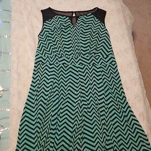Mint green geometrical print dress